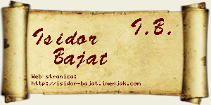 Isidor Bajat vizit kartica